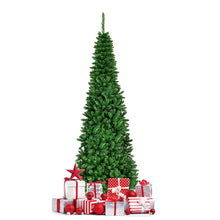 Load image into Gallery viewer, 6.5 FT Artificial Pencil Christmas Tree LED Pre-Lit Xmas Tree Holiday Decoration
