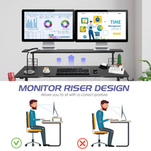 Load image into Gallery viewer, Y-Shaped Ergonomic Game Racing Desk Computer Table Workstation W/ Monitor Shelf
