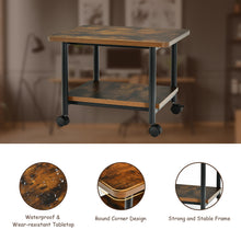 Load image into Gallery viewer, 2 Tier Wooden Printer Stand with 360° Swivel Caste
