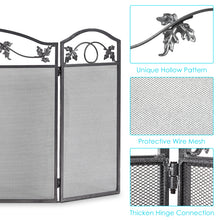 Load image into Gallery viewer, 3 Panel Foldable Fire Screen Protector Fireplace Fence Fire Safety Guard Shield
