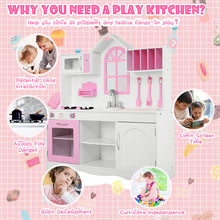Load image into Gallery viewer, Large Wooden Kids Play Kitchen Children’s Role Play Pretend Set Toy Cooking Gift
