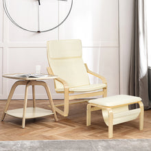 Load image into Gallery viewer, Wooden Lounge Chair with Ottoman Ergonomic Modern Accent Armchair
