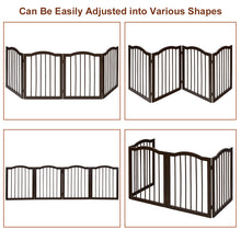 Load image into Gallery viewer, 4 Panels Folding Pet Dog Gate Fence Child Safety Barrier Freestanding Pine Wood
