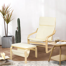Load image into Gallery viewer, Wooden Lounge Chair with Ottoman Ergonomic Modern Accent Armchair
