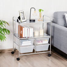 Load image into Gallery viewer, 4 Drawers Storage Trolley Mobile Rolling Utility Cart Home Office Organizer
