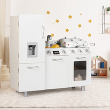 Load image into Gallery viewer, Kids Kitchen Playset Removable Sink Children Wooden Pretend Play Kitchen W/Sound
