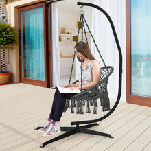 Load image into Gallery viewer, Large Heavy Duty C-stand Hanging Swing Egg Chair Hammock Frame W/ X Base 150KG
