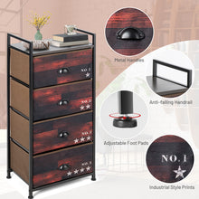 Load image into Gallery viewer, 4 Drawer Fabric Dresser Tower Vertical Storage Chest Organizer Unit Steel Frame
