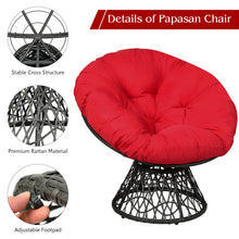 Load image into Gallery viewer, Chair Rattan Ergonomic Chair w/ 360-degree Swivel and Soft Cushion Solid Structure &amp; Stable Base
