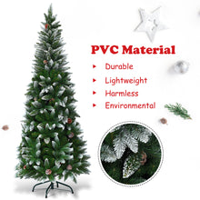 Load image into Gallery viewer, 6FT Snow Flocked Pencil Christmas Tree Artificial Xmas Tree Home Decoration
