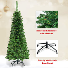 Load image into Gallery viewer, 4.5 FT Artificial Pencil Christmas Tree LED Pre-Lit Xmas Tree Holiday Decoration
