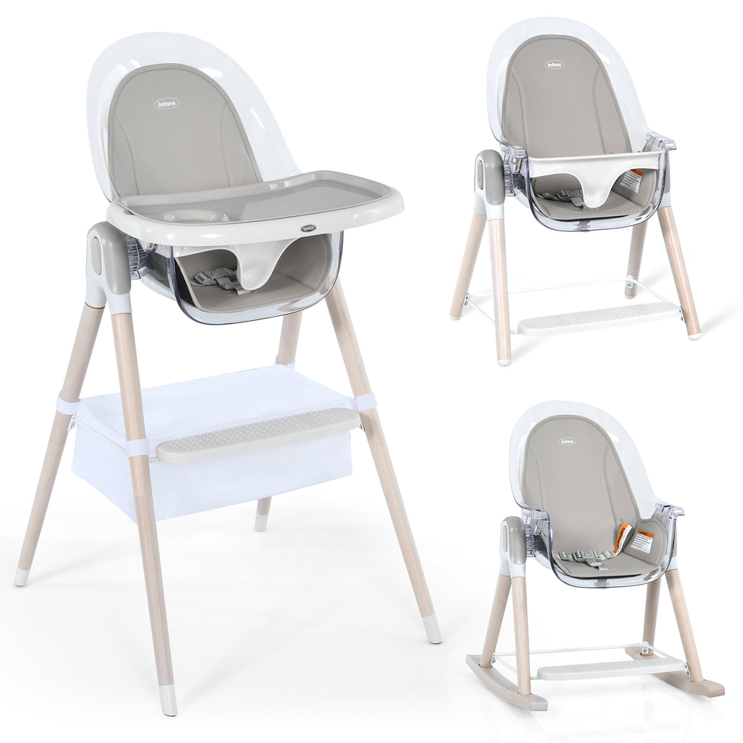 3 in 1 Convertible Infant Highchair Baby Dining Chair w/Removable Tray Footrest
