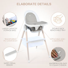 Load image into Gallery viewer, 3 in 1 Convertible Infant Highchair Baby Dining Chair w/Removable Tray Footrest
