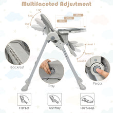 Load image into Gallery viewer, Folding Baby Highchair Height Adjustable Feeding Chair W/ Recline Footrest &amp;Tray
