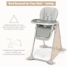 Load image into Gallery viewer, Folding Baby Highchair Height Adjustable Feeding Chair W/ Recline Footrest &amp;Tray
