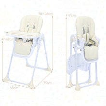 Load image into Gallery viewer, Folding Baby Highchair Height Adjustable Feeding Chair W/ Recline Footrest &amp;Tray
