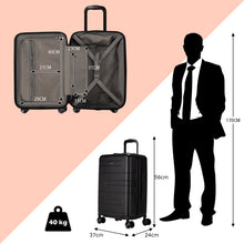 Load image into Gallery viewer, Lightweight Hard Shell Suitcase Carry On Hand Cabin Luggage W/ TSA Lock Black
