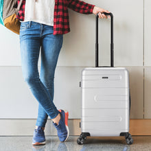Load image into Gallery viewer, Lightweight Hard Shell Suitcase Carry On Hand Cabin Luggage W/ TSA Lock Silver
