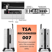 Load image into Gallery viewer, Lightweight Hard Shell Suitcase Carry On Hand Cabin Luggage W/ TSA Lock Silver

