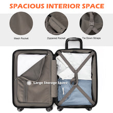 Load image into Gallery viewer, Lightweight Hard Shell Suitcase Carry On Hand Cabin Luggage W/ TSA Lock Silver
