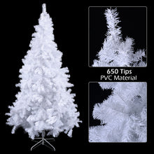 Load image into Gallery viewer, 6FT Hinged Christmas Tree Artificial White Xmas Tree with Metal Stand Decoration
