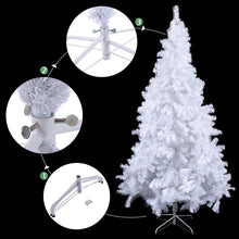 Load image into Gallery viewer, 6FT Hinged Christmas Tree Artificial White Xmas Tree with Metal Stand Decoration
