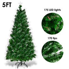 Load image into Gallery viewer, 1.5m Fiber Optic Artificial Christmas Tree LED Blossom Effects W/ Top Star
