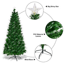 Load image into Gallery viewer, 1.8m Fiber Optic Artificial Christmas Tree LED Blossom Effect W/ Top Star
