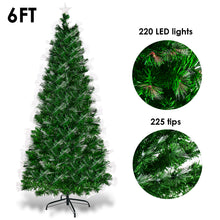 Load image into Gallery viewer, 1.8m Fiber Optic Artificial Christmas Tree LED Blossom Effect W/ Top Star
