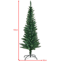 Load image into Gallery viewer, 5 FT Artificial Slim Pencil Christmas Tree with Metal Stand Decorative Xmas Tree
