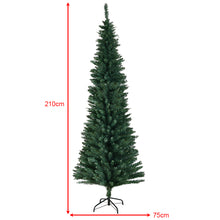 Load image into Gallery viewer, 2.1m Green Artificial Christmas Tree Xmas Decoration Slim for Small Room
