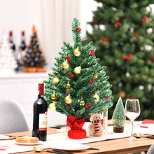 Load image into Gallery viewer, 2FT PVC Artificial Christmas Tree Tabletop Festival Xmas Decoration w/LED Lights
