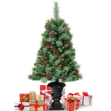 Load image into Gallery viewer, 4FT Artificial Christmas Tree Indoor Outdoor Xmas Tree Decoration W/ Pine Cones

