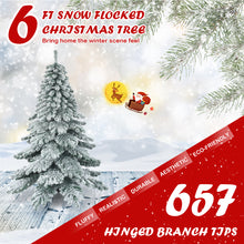 Load image into Gallery viewer, 6FT Fir Snow Flocked Artificial Christmas Tree Hinged Alaskan Xmas Pine Tree
