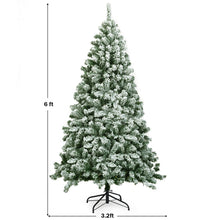 Load image into Gallery viewer, 6FT Artificial Christmas Tree Green Snow Flocked Xmas Tree Decoration In/Outdoor
