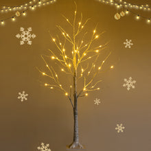 Load image into Gallery viewer, 4FT Pre-lit Twig Birch Tree White Christmas Tree Decoration Warm White LED Light
