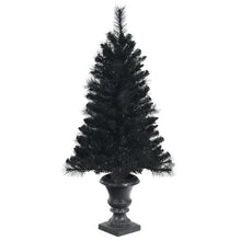 Load image into Gallery viewer, 4FT Pre-lit Artificial Christmas Tree Entrance Black Potted Xmas Tree Decoration
