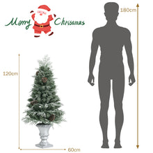 Load image into Gallery viewer, 4FT Pre-Lit Artificial Christmas Tree Snowy Entrance Pine Tree W/ 100 LED Lights

