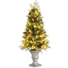 Load image into Gallery viewer, 4FT Pre-Lit Artificial Christmas Tree Snowy Entrance Pine Tree W/ 100 LED Lights
