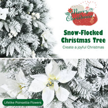 Load image into Gallery viewer, 5FT Slim Pencil Tree Hinged Artificial Christmas Tree Snow Flocked Xmas Tree
