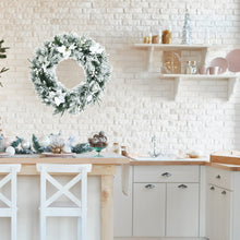 Load image into Gallery viewer, 60cm Pre-Lit LED Christmas Wreath Snow Flocked Xmas Decor W/ Flowers &amp; Berries
