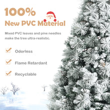 Load image into Gallery viewer, 6ft Snow Flocked Christmas Tree Hinged Xmas Pine Tree W/ Pine Needles Red Berry
