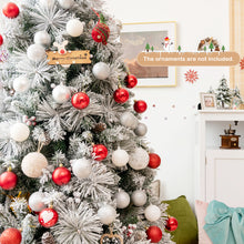 Load image into Gallery viewer, 6ft Snow Flocked Christmas Tree Hinged Xmas Pine Tree W/ Pine Needles Red Berry
