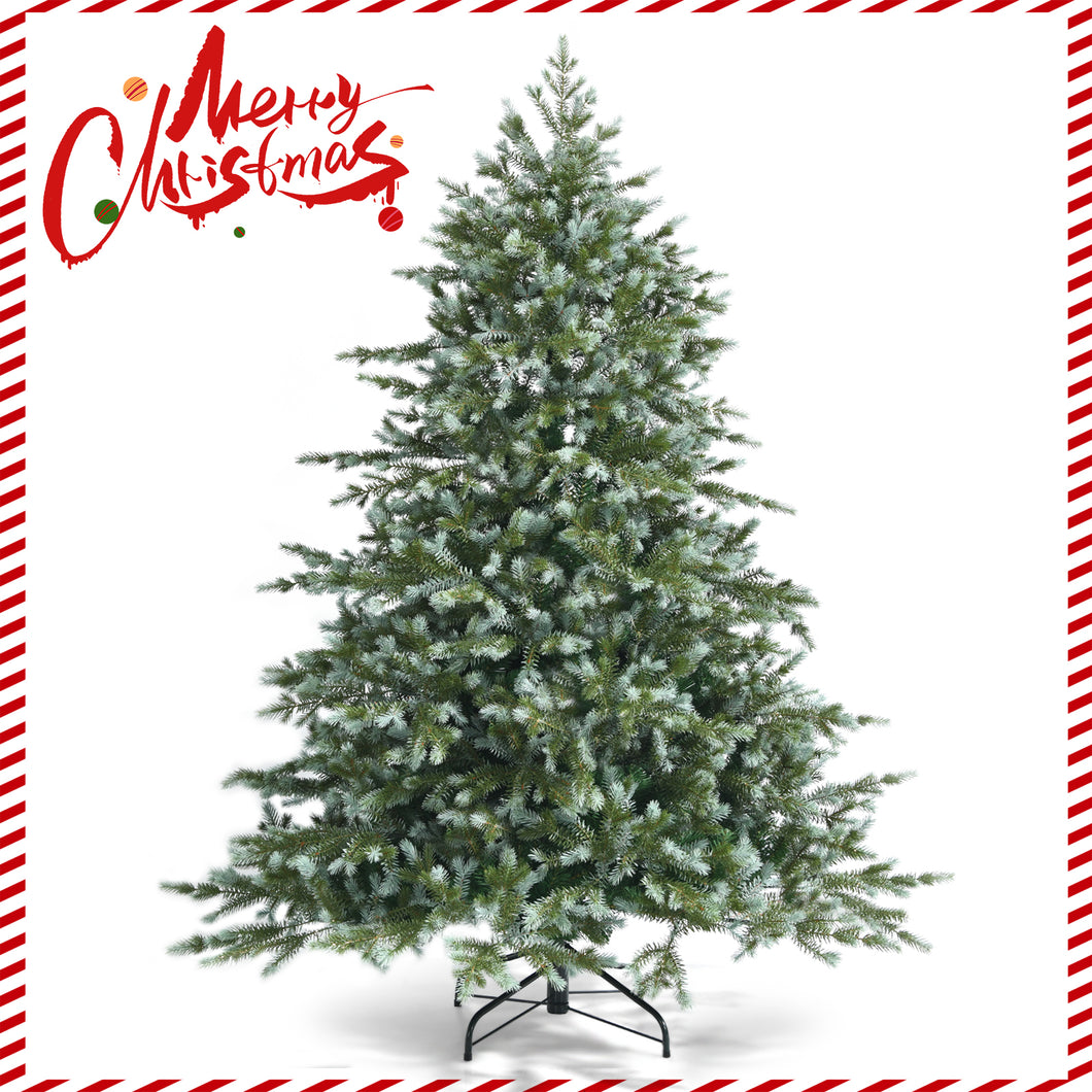 6FT Snow Flocked Christmas Tree Luxury Artificial Xmas Full Tree W/ Metal Stand