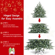 Load image into Gallery viewer, 6FT Snow Flocked Christmas Tree Luxury Artificial Xmas Full Tree W/ Metal Stand
