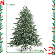 Load image into Gallery viewer, 6FT Snow Flocked Christmas Tree Luxury Artificial Xmas Full Tree W/ Metal Stand
