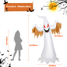 Load image into Gallery viewer, 6ft Halloween Inflatable Ghost Quick Blow up Halloween Decoration w/ Red LED
