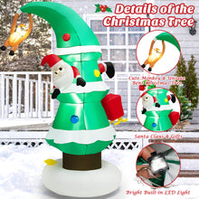 Load image into Gallery viewer, 8FT Inflatable Christmas Tree &amp; Santa Claus w/ LED Air Blower Xmas Decoration
