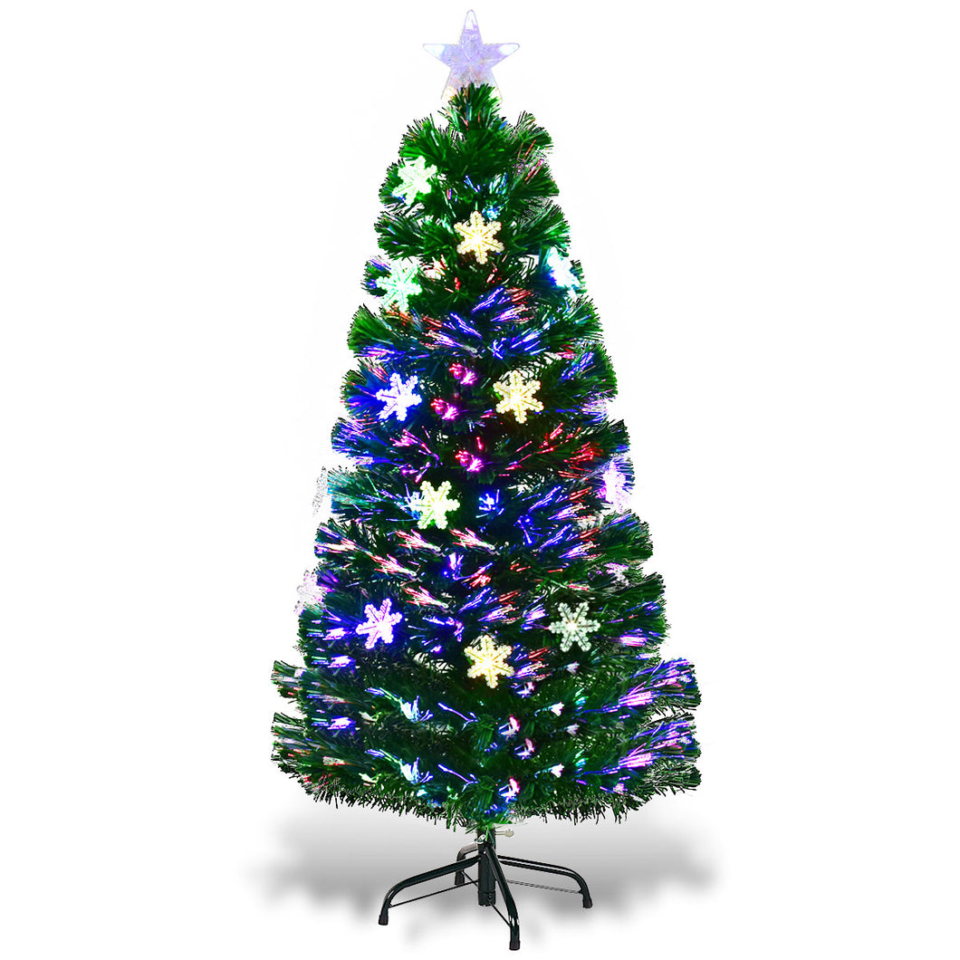 4FT Artificial Fibre Optic Christmas Tree Green Color Changing Xmas Tree Decor