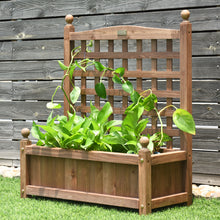 Load image into Gallery viewer, Large Wooden Lattice Planter Flowerpot Trellis Climbing Rectangular Plant Box
